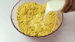 Add milk to flour mixture