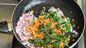 Sauté the vegetables until they are wilted