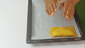 Transfer the un-baked beef patty to a baking tray lined with parchment paper