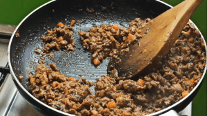 The Jamaican beef patty filling is ready