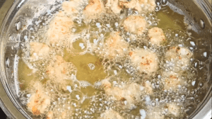 Deep fry the chicken until you have a golden brown color