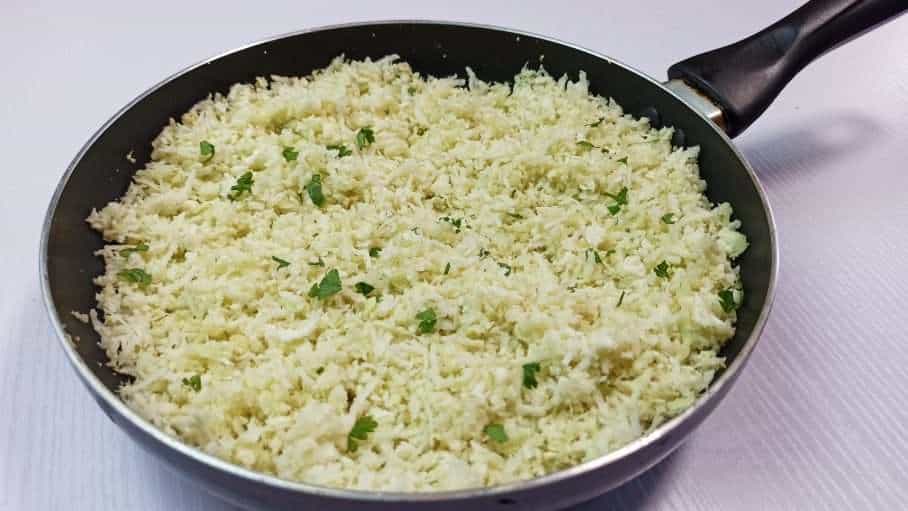 Cooked cauliflower rice