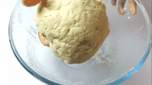 Mix the flour and milk until your have a dough for the dumpling