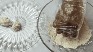Coat the chicken with flour
