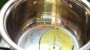 Add some olive oil to the saucepan and allow to heat up
