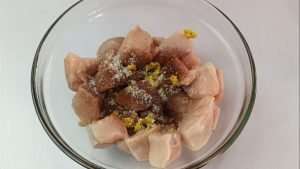 Season the chicken pieces