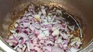 Stir fry the onions until fragrant
