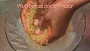Wash the rice to reduce the starch in it