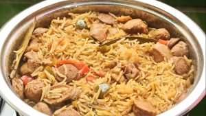 jambalaya rice in a pot