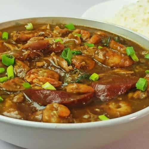 Gumbo with shrimp, chicken and sausage