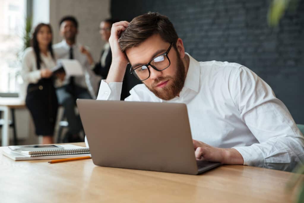 serious young caucasian businessman