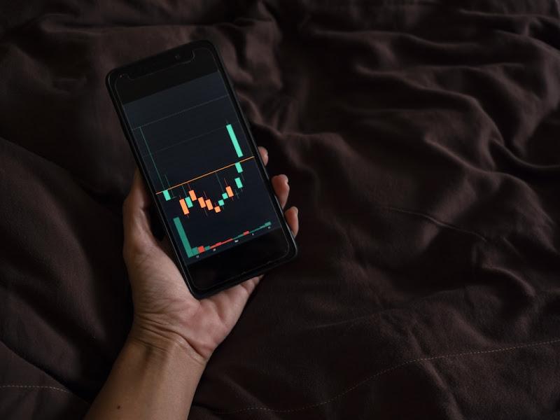 A simple candlestick chart on a phone.